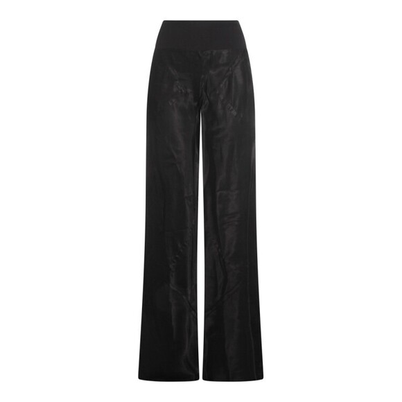 Rick Owens Pants - Rick Owens Wide-Leg Trousers With High Ribbed Waistband - NWT